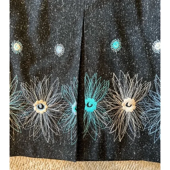 Anthropologie Beth Bowley Floral Embroidered Skirt -2 - Picture 3 of 10